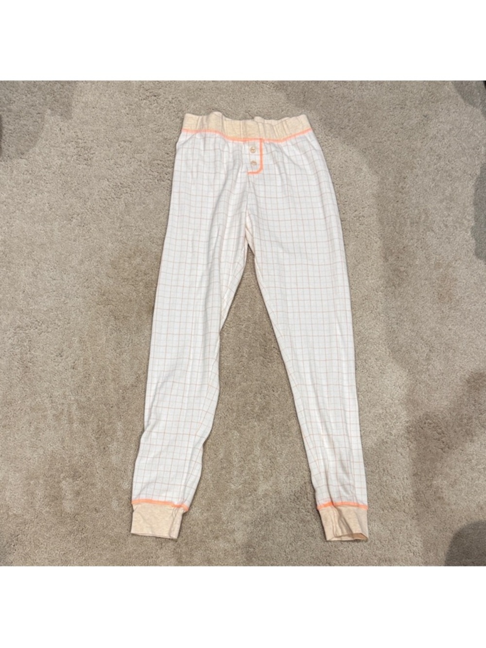 Free People Cream and Orange Pajama Set size XS - Picture 3 of 5